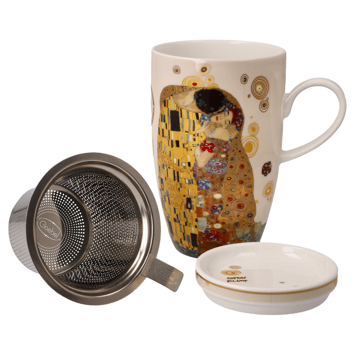 Goebel Gustav Klimt  Der Kuss Teetasse mit Deckel und Sieb