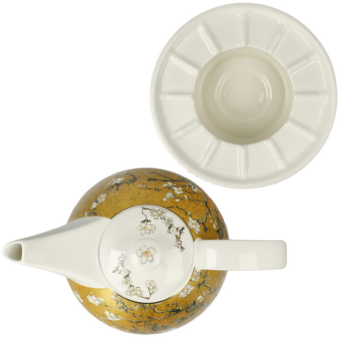 Goebel Van Gogh- Mandelbaum Teekanne mit Stövchen