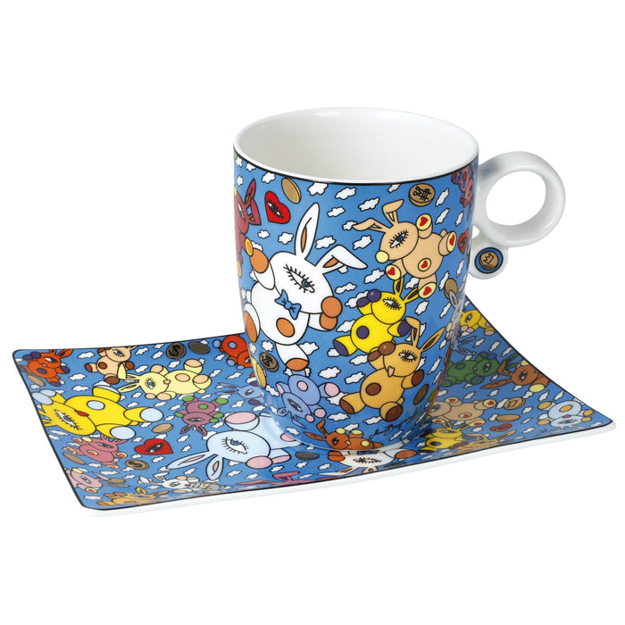 Goebel Mauro Bergonzoli Magic Bunny Explosion Künstlertasse mit Untertasse