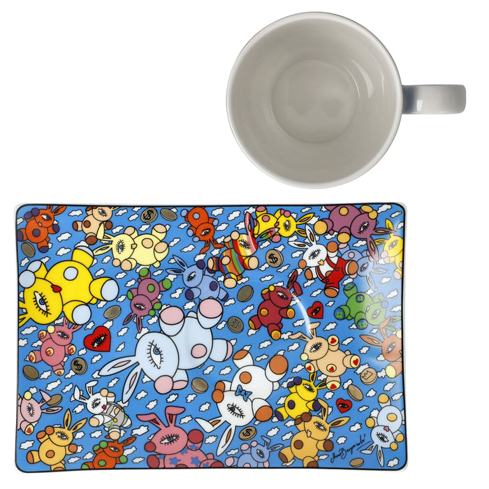 Goebel Mauro Bergonzoli Magic Bunny Explosion Künstlertasse mit Untertasse