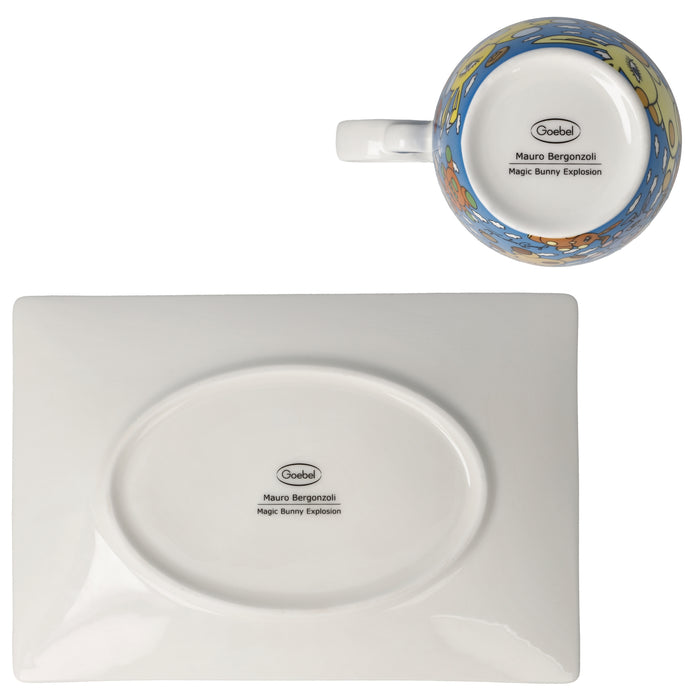 Goebel Mauro Bergonzoli Magic Bunny Explosion Künstlertasse mit Untertasse