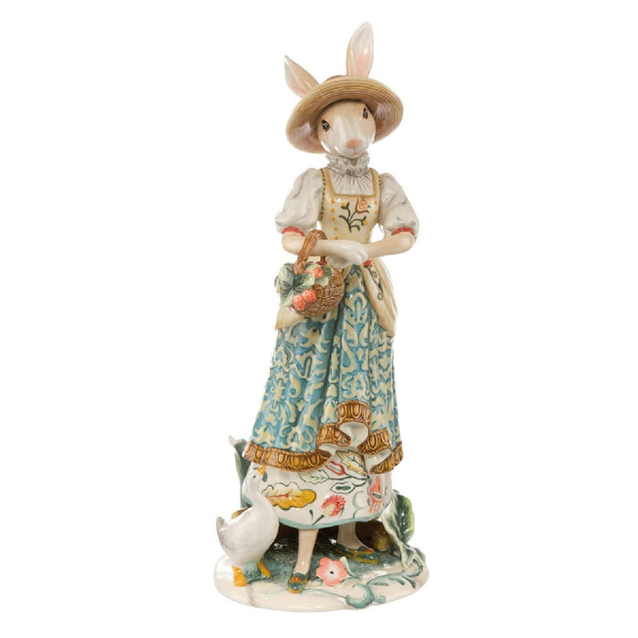 Goebel Fitz & Floyd Spring Collection Hasendame mit Blumenkorb - Figur