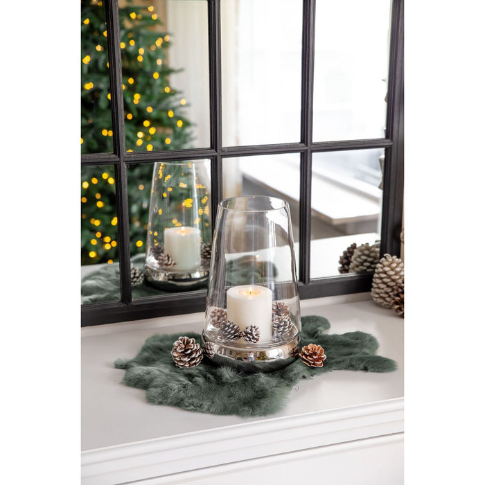 EDZARD Windlicht Bora glatt H 28 cm