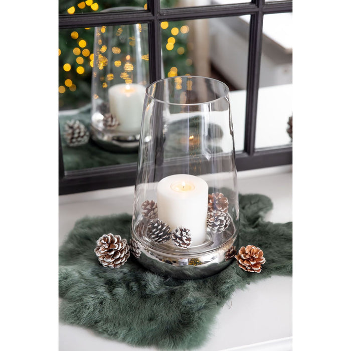 EDZARD Windlicht Bora glatt H 28 cm