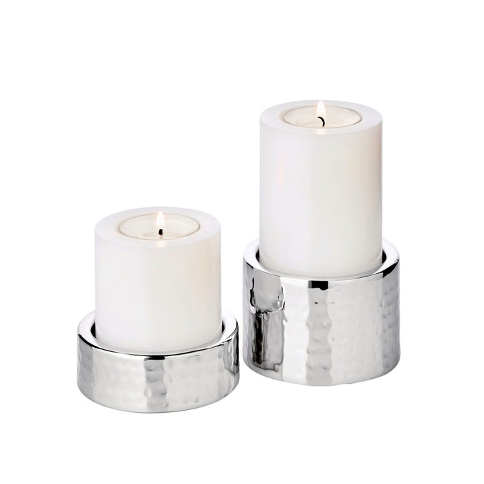 EDZARD Teelichthalter Luca 2er Set,  Ø 7,5cm, H: 2,5/5cm