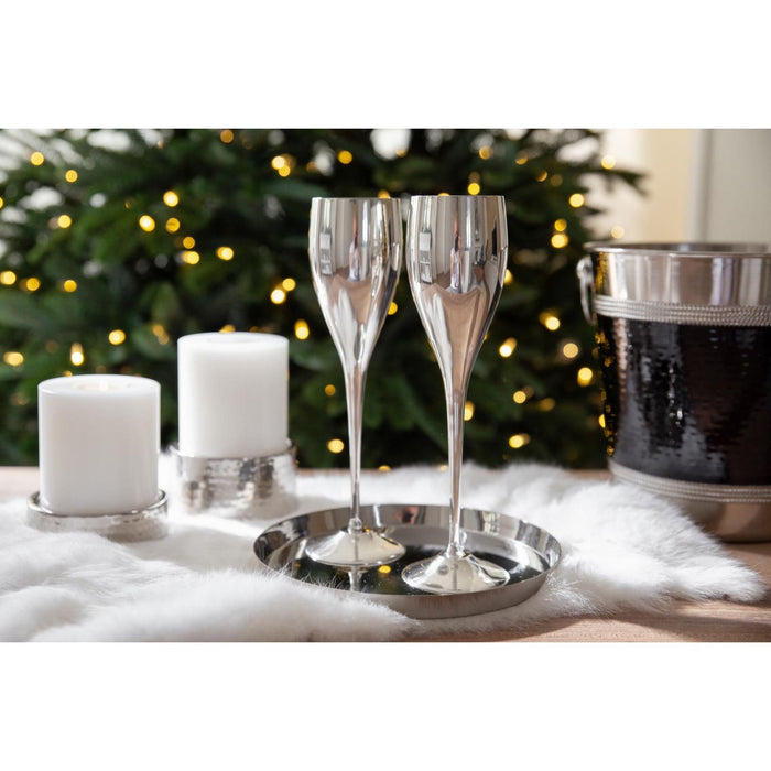 EDZARD Teelichthalter Luca 2er Set,  Ø 9,5cm, H: 2,5/5cm