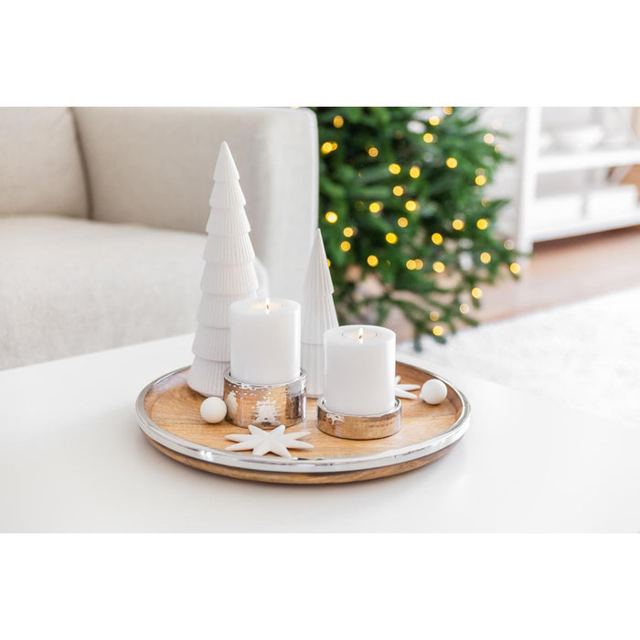 EDZARD Teelichthalter Luca 2er Set,  Ø 11,5cm, H: 2,5/5cm