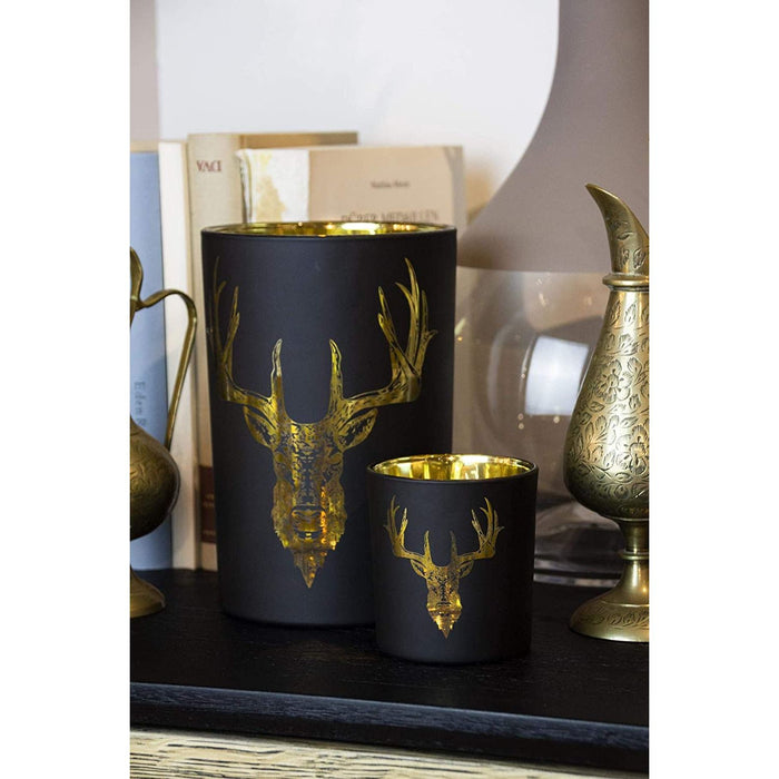 EDZARD Glas Windlicht Hirsch Lio H 18cm