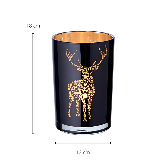 EDZARD Glas Windlicht Fancy H 18 cm