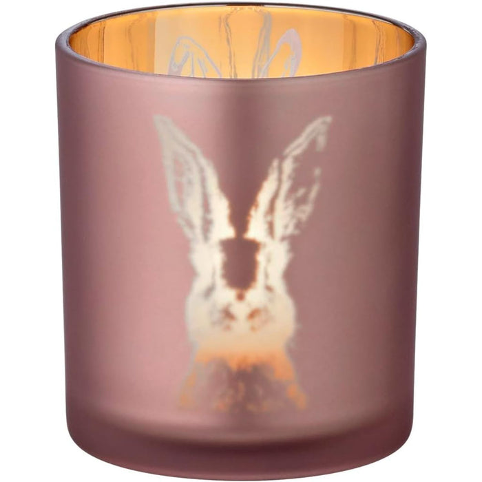 EDZARD Teelicht 2er Set Hase grün / rosa Ø 7 cm, H 8 cm