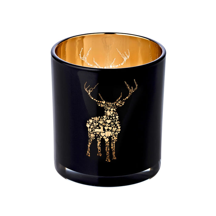 EDZARD Teelicht 2er Set Fancy schwarz H 8 cm