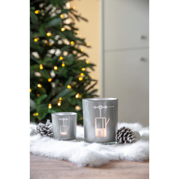 EDZARD Teelicht 2er Set Lift H 8 cm