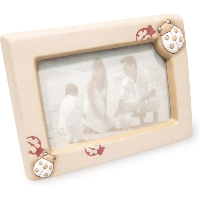 THUN Wohnkultur Bilderrahmen Frühling Marienkäfer, Keramik, Mehrfarbig, 18.5 x 21.5 x 5.6 cm