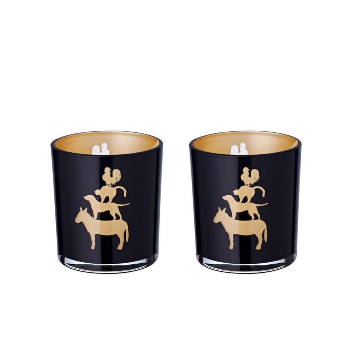 EDZARD Teelicht 2er Set Stadtmusikanten Ø 7 cm, H 8 cm