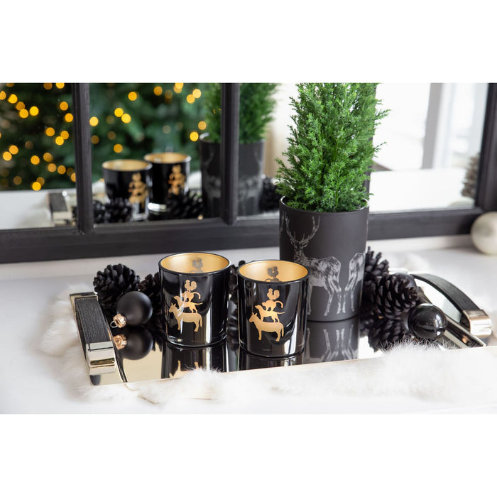 EDZARD Teelicht 2er Set Stadtmusikanten Ø 7 cm, H 8 cm