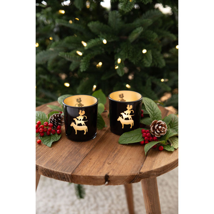 EDZARD Teelicht 2er Set Stadtmusikanten Ø 7 cm, H 8 cm