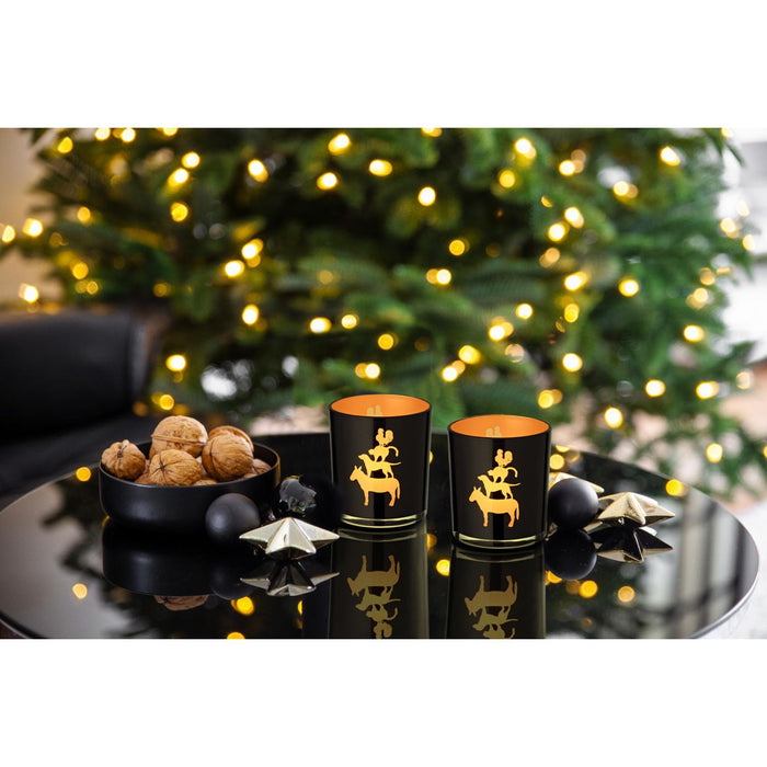 EDZARD Teelicht 2er Set Stadtmusikanten Ø 7 cm, H 8 cm