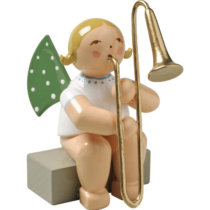 Wendt & Kühn Engel mit Zugposaune, sitzend