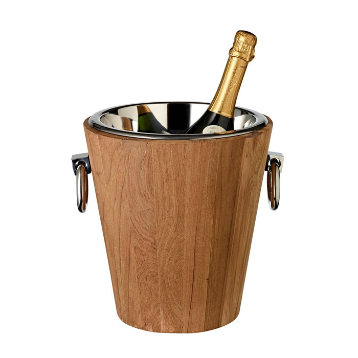 EDZARD Weinkühler St. Tropez Teak Holz H 32 cm