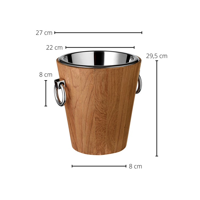 EDZARD Weinkühler St. Tropez Teak Holz H 32 cm