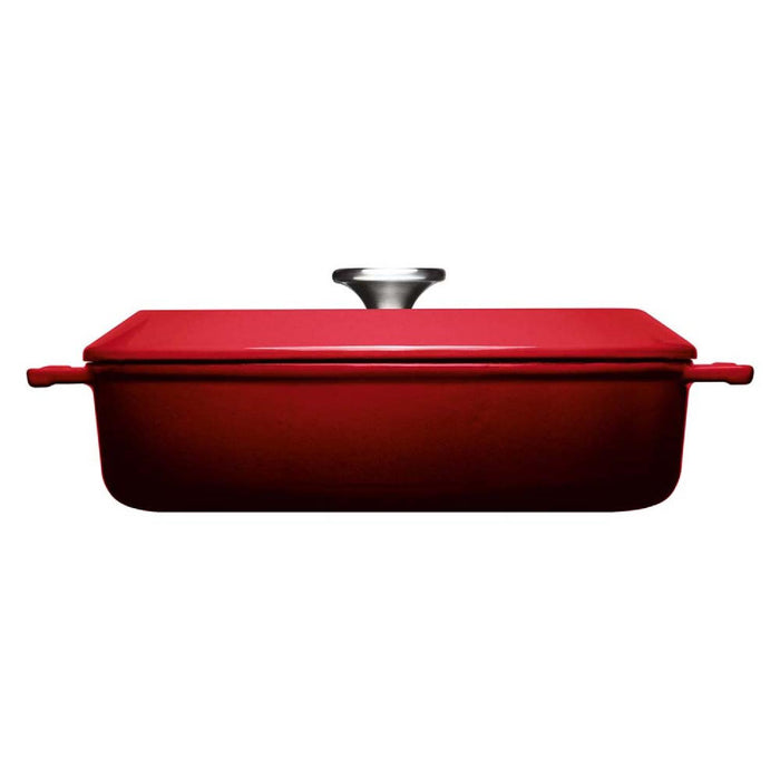 Woll Iron, Kasserolle mit Deckel, Chili Red Ø 28 cm, 7 cm hoch, 3,7 Liter