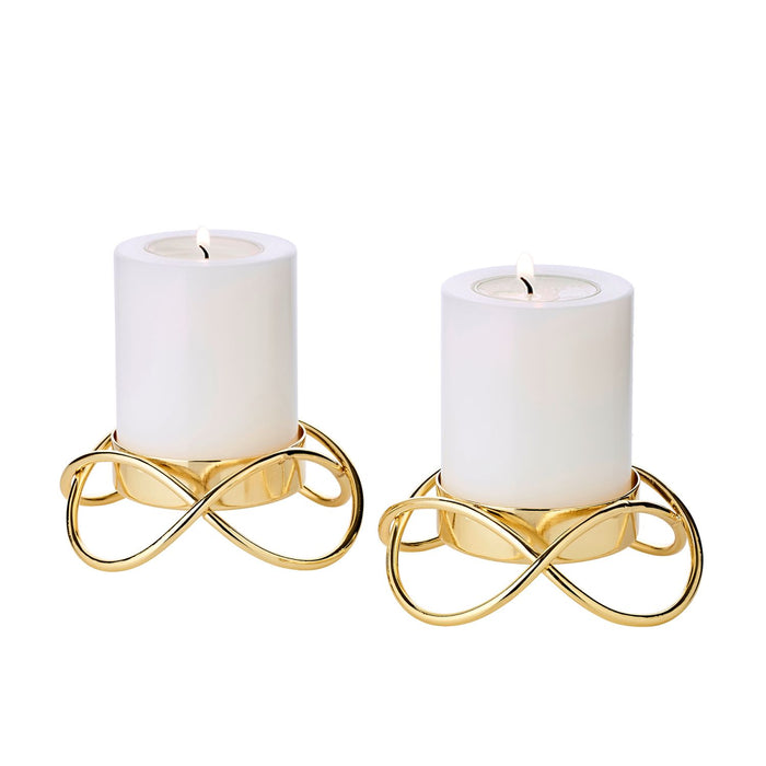 EDZARD 2er Set Kerzenhalter Bastia S gold H 3 cm