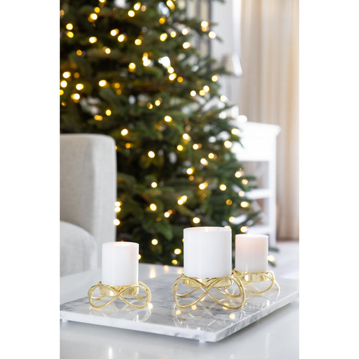 EDZARD 2er Set Kerzenhalter Bastia S gold H 3 cm