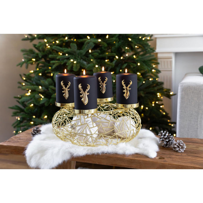 EDZARD Kerzenpin Risa in gold 4er Set H 7 cm