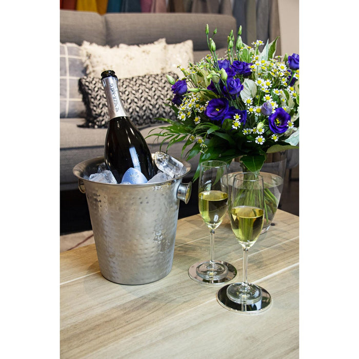 EDZARD Champagner Kühler Joey S/3 außen gehämmert Ø 21 cm