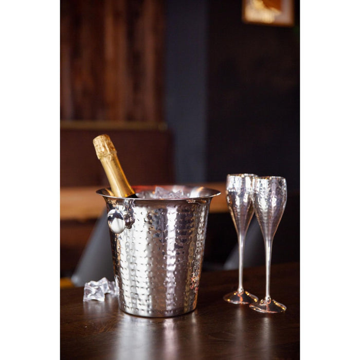 EDZARD Champagner Kühler Joey S/3 außen gehämmert Ø 21 cm