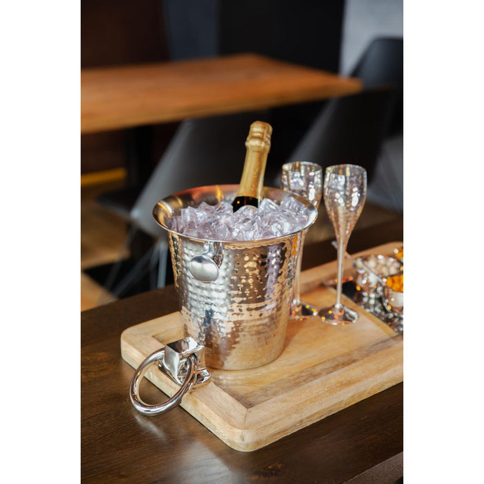 EDZARD Champagner Kühler Joey S/3 außen gehämmert Ø 21 cm