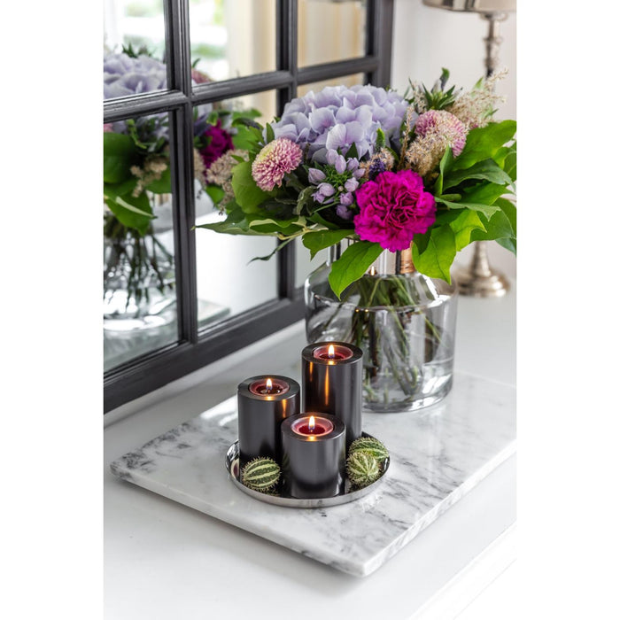 EDZARD Teelichthalter Cornelius schw. Ø 6cm S/3 H6/8/11cm