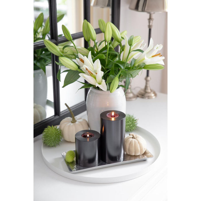 EDZARD Teelichthalter Cornelius black Ø 8 cm / H 15 cm