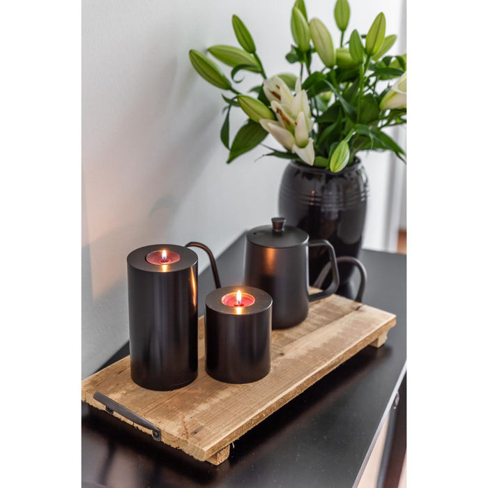 EDZARD Teelichthalter Cornelius black Ø 8 cm / H 9 cm