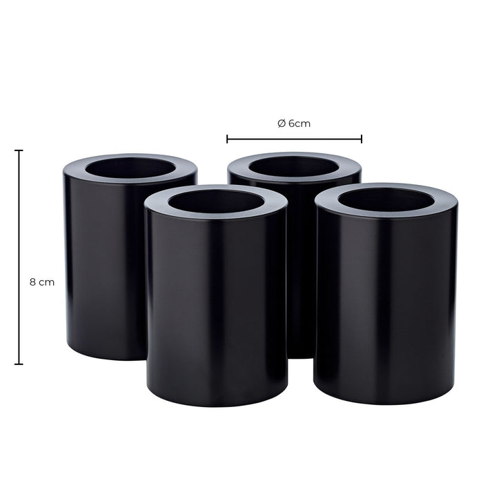 EDZARD Teelichthalter Cornelius black Ø 6cm H 8cm 4er Set
