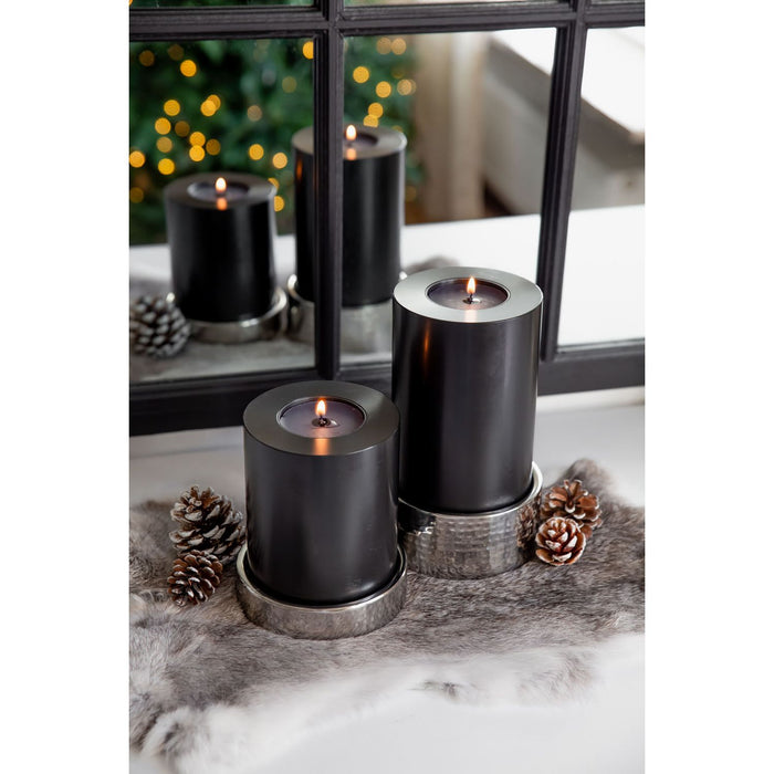 EDZARD Teelichthalter Cornelius black Ø 10 cm / H 15 cm