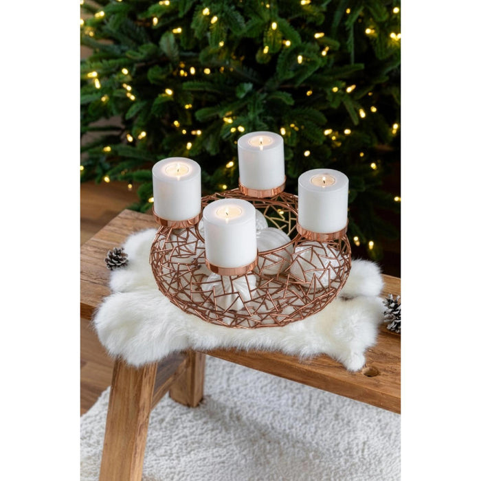 EDZARD Adventskranz Milano Ø 34 cm, Kupfer