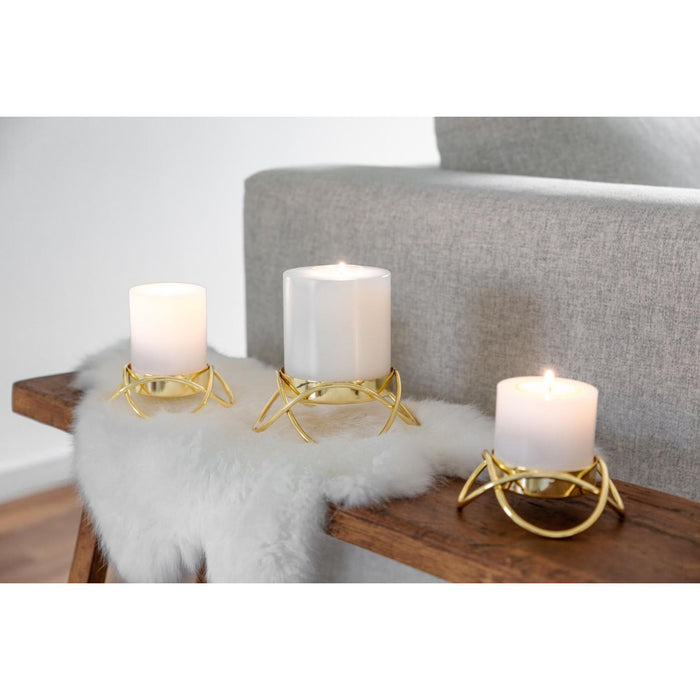 EDZARD 2er Set Kerzenhalter Bastia in gold H 4.5 cm