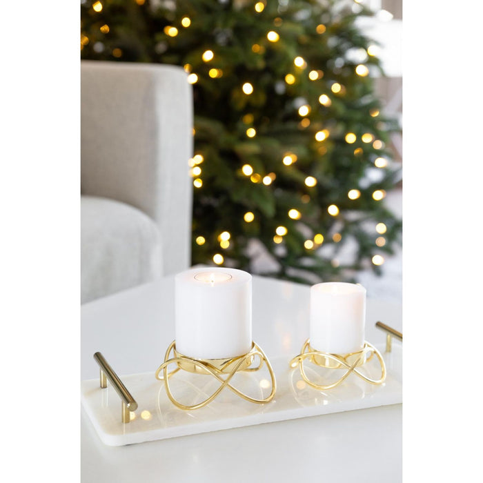 EDZARD 2er Set Kerzenhalter Bastia in gold H 4.5 cm