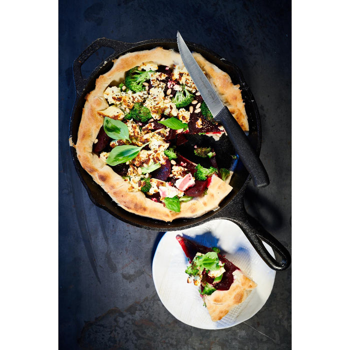 Dick Pizza- /Steakmesser 12cm Wellenschliff schwarz