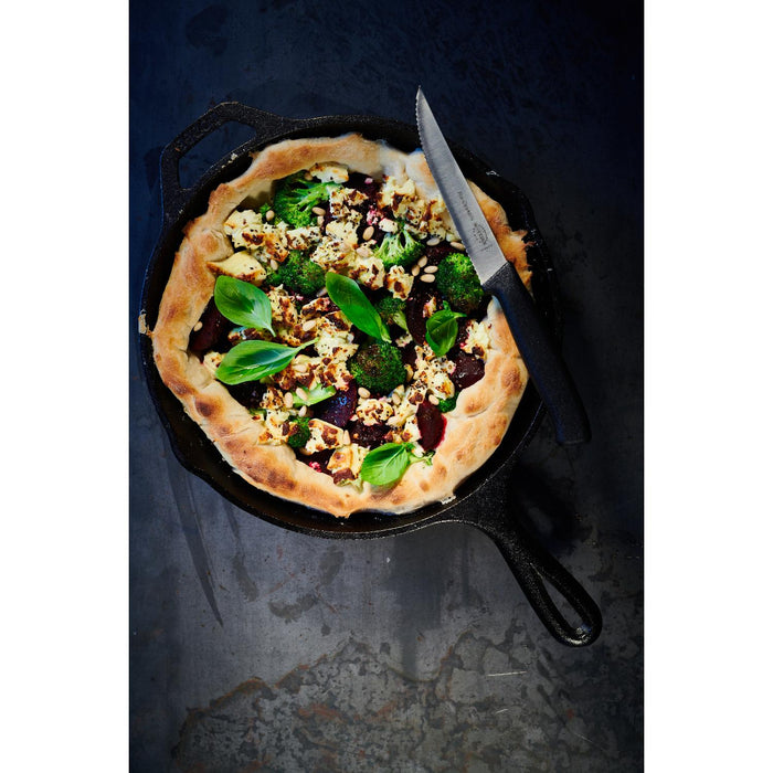 Dick Pizza- /Steakmesser 12cm Wellenschliff schwarz