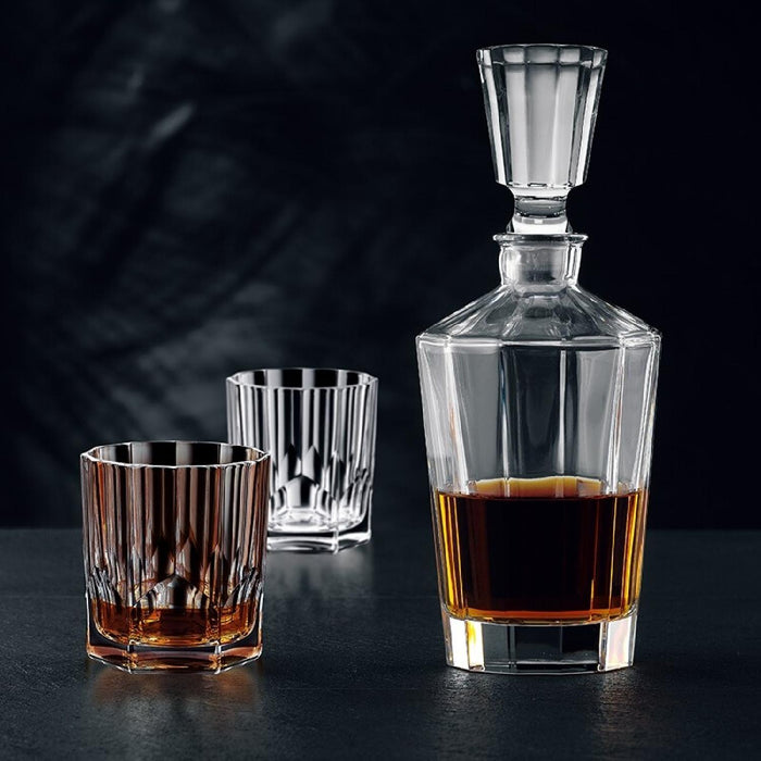Nachtmann Aspen Whiskyset Facette, 1 Dekanter + 2 Whiskygläser, 3er-Set