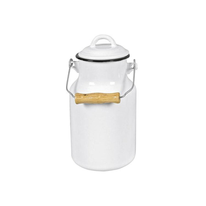 Milchkanne Emaille 2L, weiß, Durchmesser 13cm