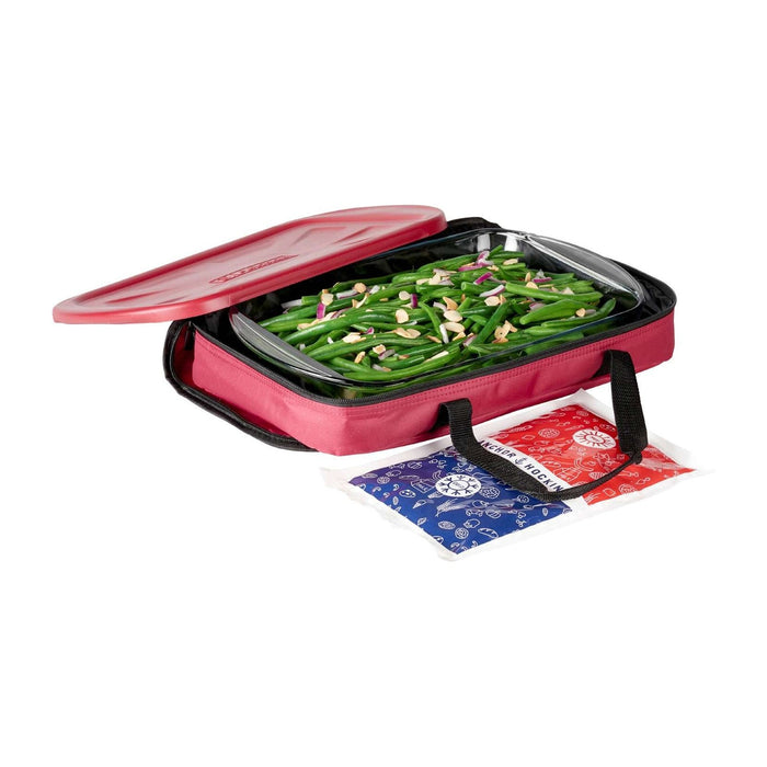 Anchor Hocking Auflaufformen-Set Bake ’N Take 2,8 L, 4-tlg., kirschrot