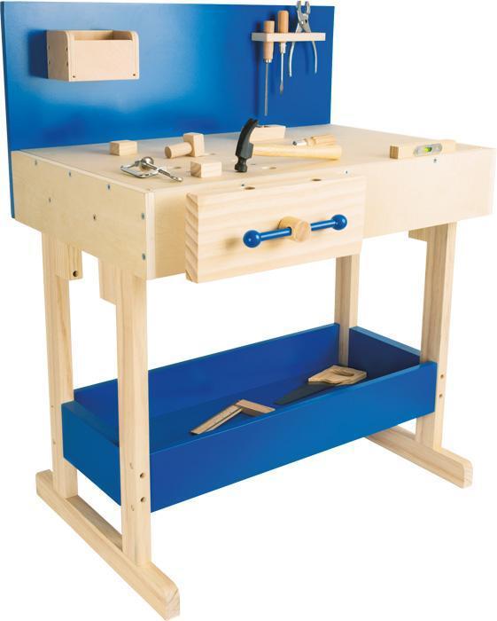 small foot Kinderwerkbank Blau mit Zubehör
