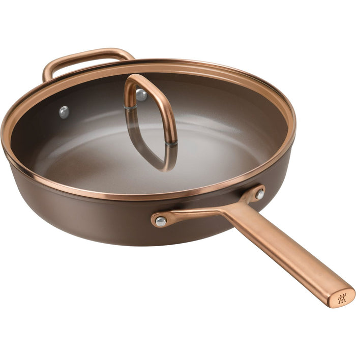 ZWILLING Schmorpfanne mit Glasdeckel, 28 cm | Braun | Aluminium | Ceramic Titanium