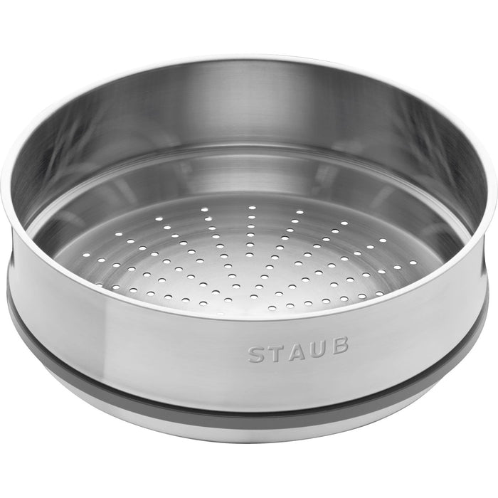 STAUB Cocotte mit Dämpfeinsatz, 26 cm | Graphit-Grau | rund | Gusseisen