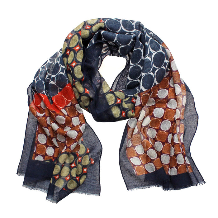 Eagle Products Schal ELENA, 55x190 cm, blau / orange / bordo