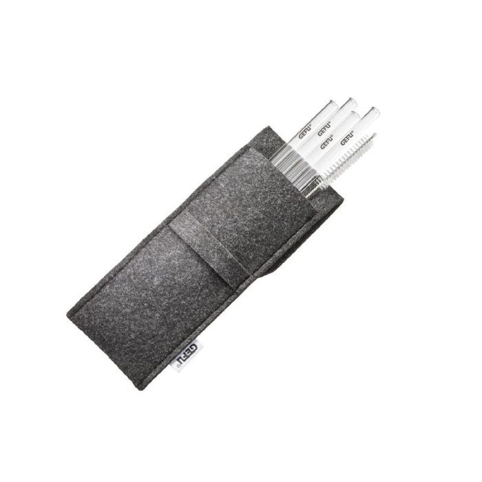 GEFU Glastrinkhalm Future transparent in Filztasche