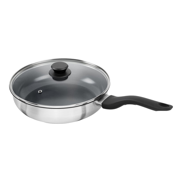HENCKELS Stieltopf mit Deckel, 28 cm | rund | Edelstahl | Keramikbeschichtung